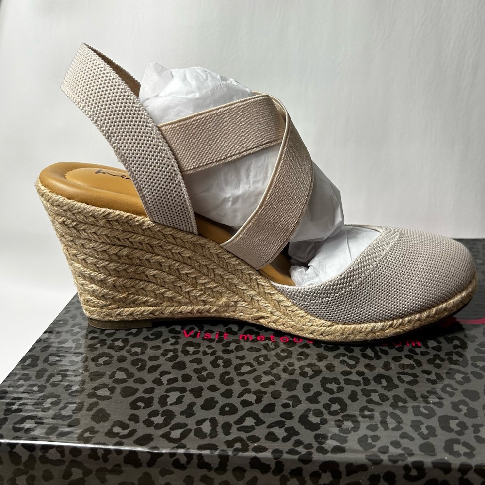 Me Too - Women's Bev Nude Sustainable Mesh Wedge Sandal - Size 9.5 M - Picture 2 of 9